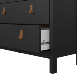 Wyld Haus Wildberry Matt Black 5-Drawer Chest With Leather Strap Handles - thumbnail 9