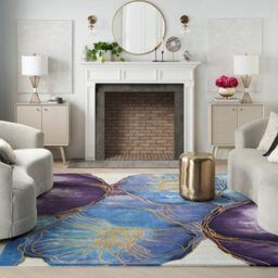 Prismatic Prs32 Blue Gold Wool Rug By Nourison-236Cm X 297Cm - thumbnail 1