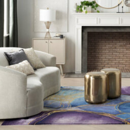 Prismatic Prs32 Blue Gold Wool Rug By Nourison-236Cm X 297Cm - thumbnail 3