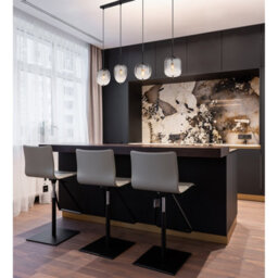 Luminosa Lighting Luminosa Attila Bar Pendant Ceiling Light Matt Black Smoke Glass Shade 4X E14 - thumbnail 8