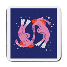 Benjamin Tate Design Placemat Coaster Set Designer Artwork Indigo Navy With Wooden Base Limited Edition - thumbnail 3