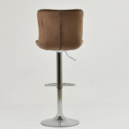 Lakeland Furniture Torbay Mocha Brown Velvet Chrome Adjustable Base Bar Stool - thumbnail 5