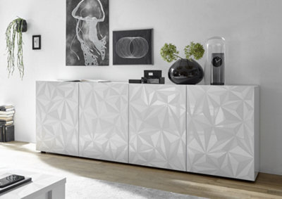 FurniComp LTD Furnicomp Evora 4 Door White Gloss Sideboard - image 1