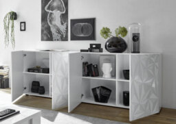 FurniComp LTD Furnicomp Evora 4 Door White Gloss Sideboard - thumbnail 2