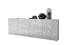 FurniComp LTD Furnicomp Evora 4 Door White Gloss Sideboard - thumbnail 3