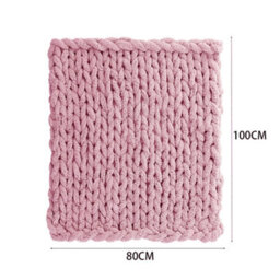 Darphe Pink Hand-Woven Chenille Throw Blanket For Couch And Bed 60Cm L X 60Cm W - thumbnail 2