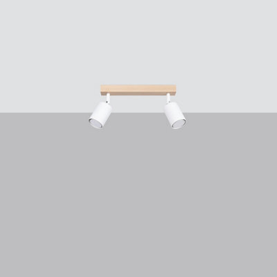 Sollux Lighting Verdo Steel/wood White/wood 2 Lights Modern Ceiling Light - image 1