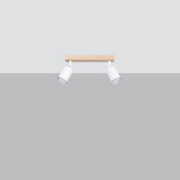 Sollux Lighting Verdo Steel/wood White/wood 2 Lights Modern Ceiling Light - thumbnail 1