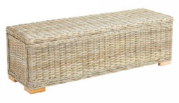Nordlys Bench Entry Room Wood Rattan Natural Fibers Storage Space Boho Design Style Living Room - thumbnail 2