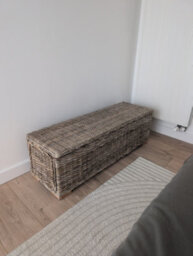 Nordlys Bench Entry Room Wood Rattan Natural Fibers Storage Space Boho Design Style Living Room - thumbnail 9