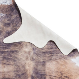 Faux Cow Print Rug, Brown White Abstract Rug, 2mm Thick Animal Pattern Rug, Cowhide Rug For Bedroom-130Cm X 155Cm - thumbnail 6