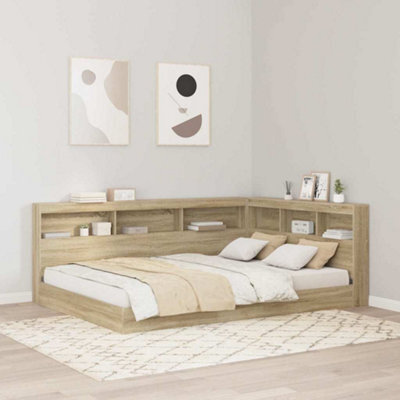 Berkfield Storage Headboard With Shelf Sonoma Oak 160 Cm Engineered Wood - image 1