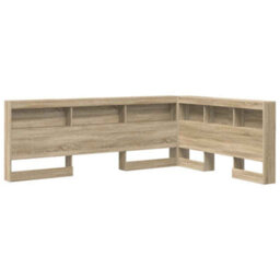 Berkfield Storage Headboard With Shelf Sonoma Oak 160 Cm Engineered Wood - thumbnail 2