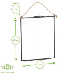 Nicola Spring 3Pc Hanging Metal Photo Frames Gallery Set - Black - Picture Frame Wall Mounted Frame With Rope - thumbnail 5