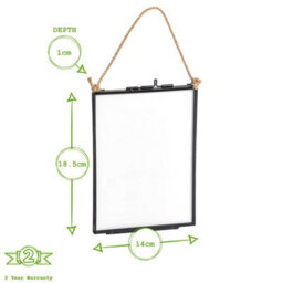 Nicola Spring 3Pc Hanging Metal Photo Frames Gallery Set - Black - Picture Frame Wall Mounted Frame With Rope - thumbnail 4