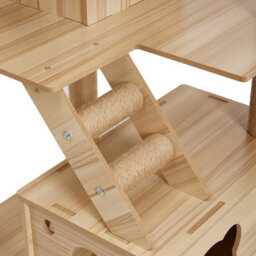 Thehotsale 5-Tiers Freestanding Cat Tree Cat Tower With Perches And Condo,natural - thumbnail 8