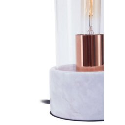 Orsina Sleek Bell Lamp With Grey Marble Base, Marble Construction Of Bedside Table Light, Nordic Style Modern Lamp - thumbnail 5
