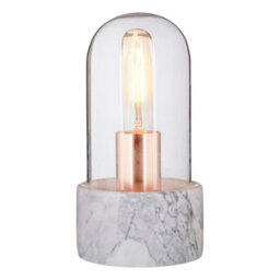 Orsina Sleek Bell Lamp With Grey Marble Base, Marble Construction Of Bedside Table Light, Nordic Style Modern Lamp - thumbnail 3