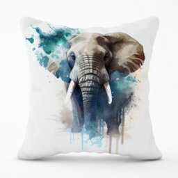 Warren Reed Designer Majestic Elephant Splashart Outdoor Cushion 45Cm X 45Cm - thumbnail 1