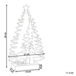 Beliani Christmas Decoration Led Feman Christmas Tree Reindeer 36 Cm White - thumbnail 3