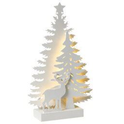 Beliani Christmas Decoration Led Feman Christmas Tree Reindeer 36 Cm White