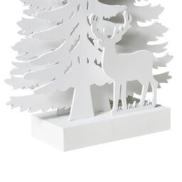 Beliani Christmas Decoration Led Feman Christmas Tree Reindeer 36 Cm White - thumbnail 9
