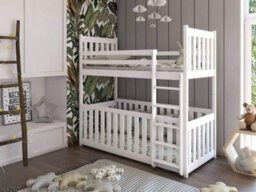 Arte Elegant White Cris Bunk Bed With Cot & Mattresses - Spacious & Secure (H1710mm W1980mm D980mm) - thumbnail 2