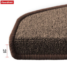 Floordirekt London Pro Self Adhesive Hard Wearing Carpet Stair Tread Mat For Indoor Stairs Semicircular Brown 25 X 65 Cm - thumbnail 4