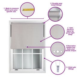 Furnished Triple Eyelets Blackout Window Blinds Free Cut Service - Fuchsia Pink (W)210Cm X (L)210Cm - thumbnail 8