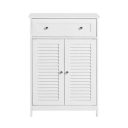 Sobuy Frg238-W, Bathroom Cabinet Versatile Storage Unit With Drawer Moisture-Resistant Storage Cupboard,white - thumbnail 1
