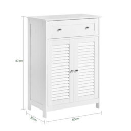 Sobuy Frg238-W, Bathroom Cabinet Versatile Storage Unit With Drawer Moisture-Resistant Storage Cupboard,white - thumbnail 3