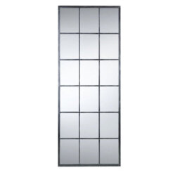 Julian Bowen Somma Pewter Wall Mirror, Wood Frame, Rectangular, Full Length, Freestanding, 180 X 70 X 2.5Cm - thumbnail 3