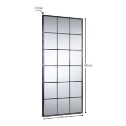 Julian Bowen Somma Pewter Wall Mirror, Wood Frame, Rectangular, Full Length, Freestanding, 180 X 70 X 2.5Cm - thumbnail 4