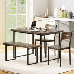 Gainoom 4-Piece Dining Table Set For 4 Wooden Rectangular Kitchen Table Industrial Dinette Furniture - thumbnail 4