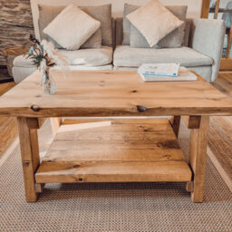 L100Xw40Xh45 Lotti Live / Waney Edge Coffee Table With Shelf - thumbnail 8