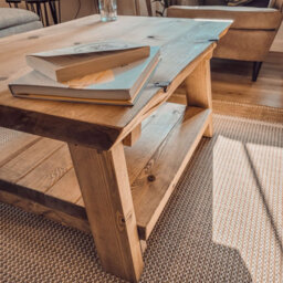 L100Xw40Xh45 Lotti Live / Waney Edge Coffee Table With Shelf - thumbnail 3