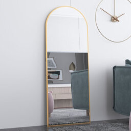Cassilando Gold Full Length Mirror 162Cmx53Cm,arch Floor Mirror With Standing Full Mirrors Hanging Or Leaning Or Wall For Bedroom - thumbnail 4