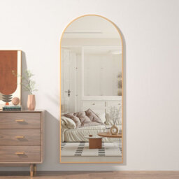 Cassilando Gold Full Length Mirror 162Cmx53Cm,arch Floor Mirror With Standing Full Mirrors Hanging Or Leaning Or Wall For Bedroom - thumbnail 2