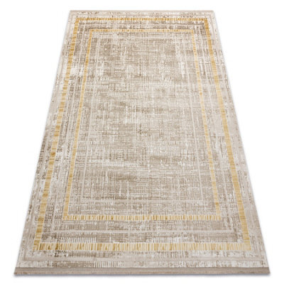 RugsX Modern Carpet Duke 51523 Beige / Gold - Frame, Structured, Very Soft,   140X190 Cm - image 1