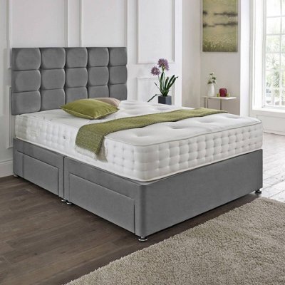 Dining Tables Rio Matching Headboard Divan Set, 2 Drawer On Same Side With Sprung 1500 Comfort Mattress - King - image 1