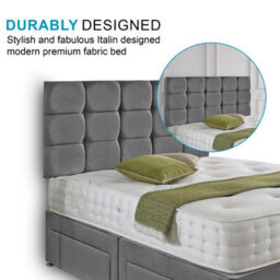 Dining Tables Rio Matching Headboard Divan Set, 2 Drawer On Same Side With Sprung 1500 Comfort Mattress - King - thumbnail 3