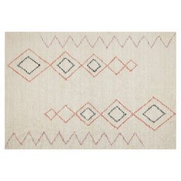 Beliani Rug Guwahati Beige 140 X 200 Cm Cotton - thumbnail 1