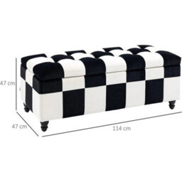 Velvet Ottoman Storage Bench Seat Chest Padded Bedroom Living Room - thumbnail 2