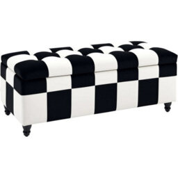 Velvet Ottoman Storage Bench Seat Chest Padded Bedroom Living Room - thumbnail 3