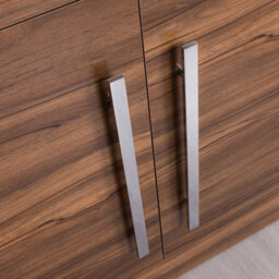 Rinse Bathrooms Walnut 600mm Bathroom Vanity Unit & Basin Cabinet Soft Closing 2 Doors Sink Storage Furniture Hinges - thumbnail 5