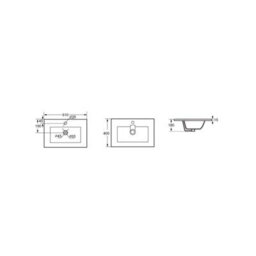 Rinse Bathrooms Walnut 600mm Bathroom Vanity Unit & Basin Cabinet Soft Closing 2 Doors Sink Storage Furniture Hinges - thumbnail 6