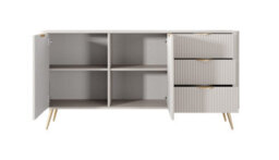 Arte Lante Stylish Beige Sideboard Cabinet 1630mm H810mm D380mm With Two Doors, Two Shelves, And Three Drawers - thumbnail 4