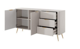 Arte Lante Stylish Beige Sideboard Cabinet 1630mm H810mm D380mm With Two Doors, Two Shelves, And Three Drawers - thumbnail 2