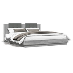 Berkfield Bed Frame Without Mattress Grey Sonoma 180X200 Cm Super King - thumbnail 2