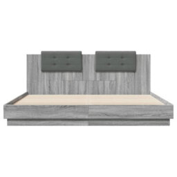 Berkfield Bed Frame Without Mattress Grey Sonoma 180X200 Cm Super King - thumbnail 4